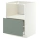 METOD / MAXIMERA Base cabinet f built-in appliances, white/Nickebo matt grey-green, 60x60x80 cm