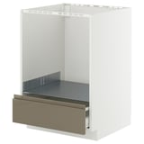 METOD / MAXIMERA Base cabinet for oven with drawer, white/Voxtorp high-gloss dark grey-brown, 60x60x80 cm