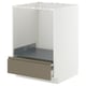Option: METOD / MAXIMERA Base cabinet for oven with drawer, white/Voxtorp high-gloss dark grey-brown, 60x60x80 cm