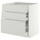 METOD / MAXIMERA Base cabinet with 3 drawers, white/Aspudden light grey, 80x60x80 cm