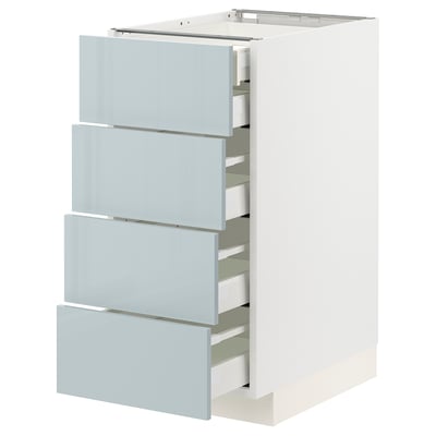 METOD / MAXIMERA Base cb 4 frnts/2 low/3 md drwrs, white/Kallarp light grey-blue, 40x60x80 cm