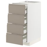 METOD / MAXIMERA Base cb 4 frnts/2 low/3 md drwrs, white/Upplöv matt dark beige, 40x60x80 cm