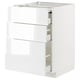 Option: METOD / MAXIMERA Bc w pull-out work surface/3drw, white/Ringhult white, 60x60x80 cm