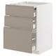Option: METOD / MAXIMERA Bc w pull-out work surface/3drw, white/Upplöv matt dark beige, 60x60x80 cm