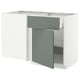Ikea METOD kitchen unit, grey-green, modern, l-shape design.