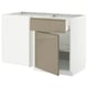 METOD kitchen unit with dark grey-brown, handle-less voxtorp drawers.