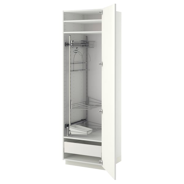 METOD / MAXIMERA High cabinet with cleaning interior, white/Ringhult white, 60x60x200 cm