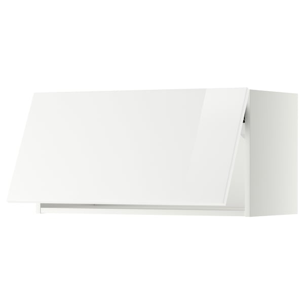 METOD Wall cabinet horizontal w push-open, white/Ringhult white, 80x37x40 cm