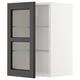 METOD Wall cabinet w shelves/glass door, white/Lerhyttan black stained, 40x37x60 cm