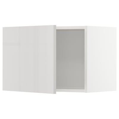 METOD Wall cabinet, white/Ringhult light grey, 60x37x40 cm