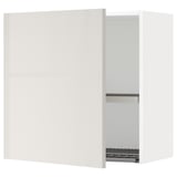 METOD Wall cabinet with dish drainer, white/Ringhult light grey, 60x37x60 cm