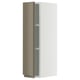 METOD Wall cabinet with shelves, white/Voxtorp high-gloss dark grey-brown, 20x37x80 cm