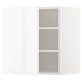 METOD Wall cabinet with shelves, white/Voxtorp high-gloss/white, 60x37x60 cm