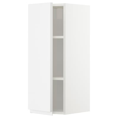 METOD Wall cabinet with shelves, white/Voxtorp high-gloss/white, 30x37x80 cm