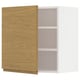 METOD Wall cabinet with shelves, white/Voxtorp oak effect, 60x37x60 cm