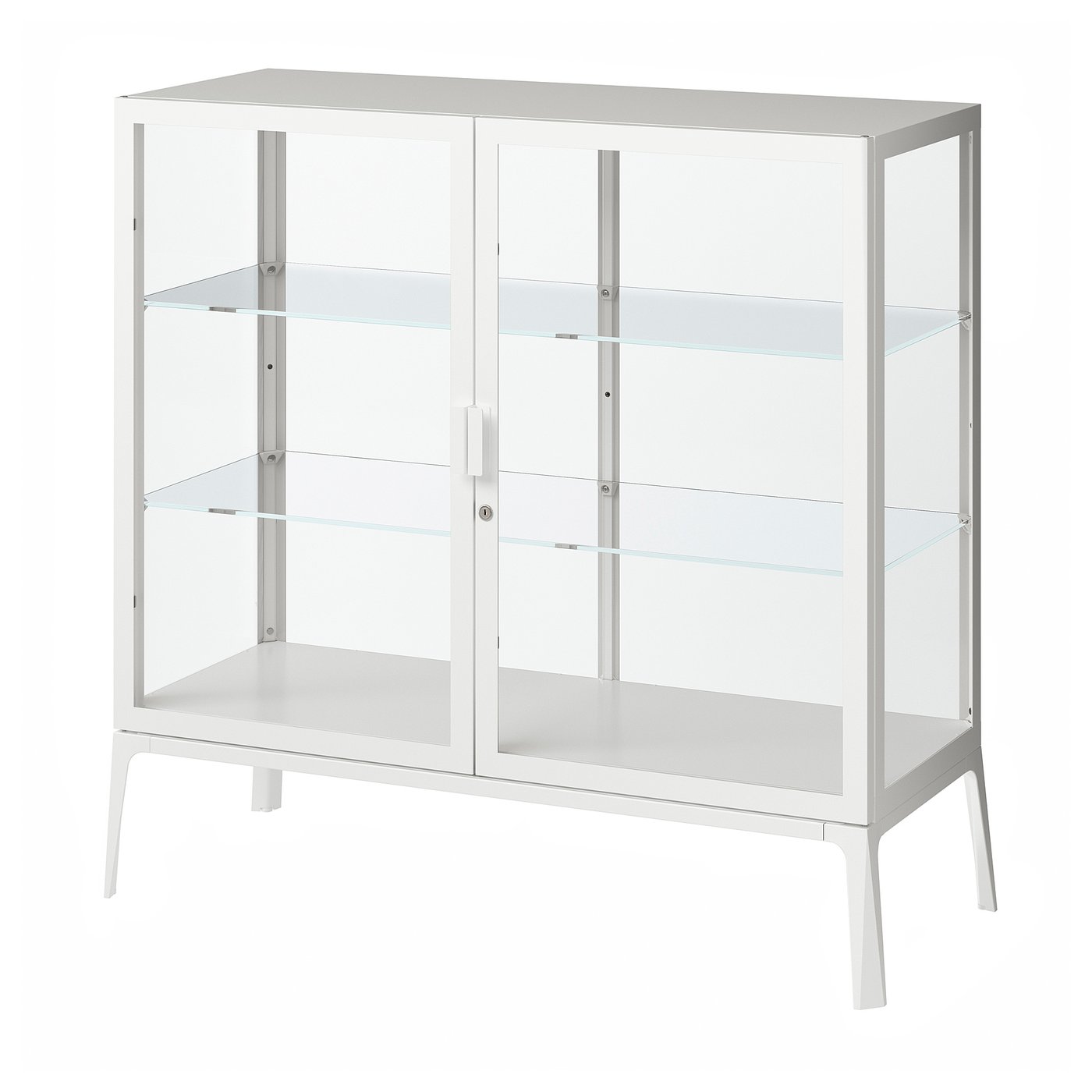 MILSBO Glass-door cabinet - white - IKEA