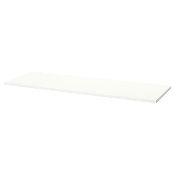 MITTZON white office table, rectangular, melamine foil.