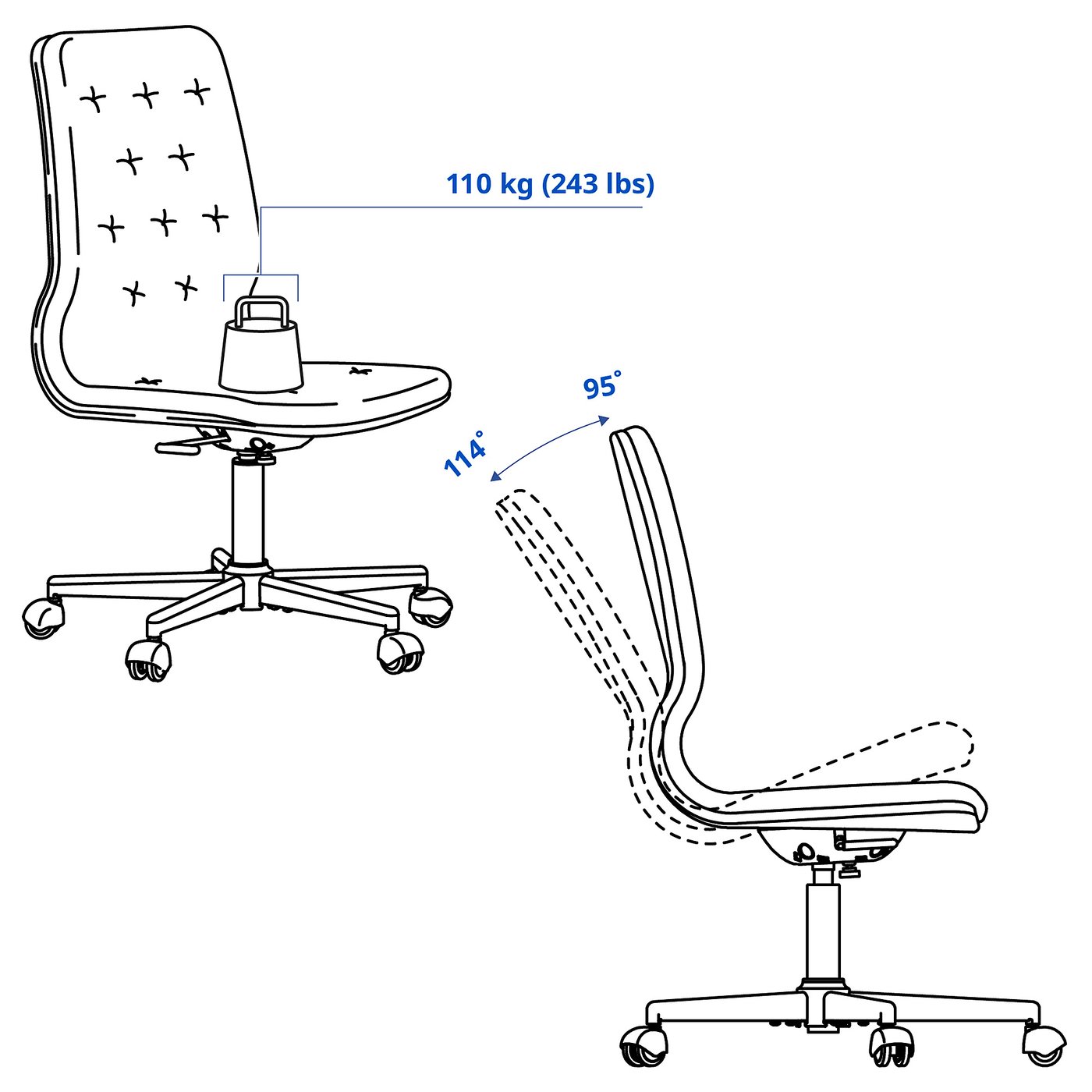 MULLFJÄLLET conference chair with castors, Naggen beige - IKEA