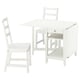 White NÄSINGE table and chairs set, classic design, wooden material.