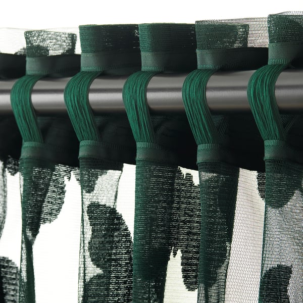 Nasselfjaril Net Curtains 1 Pair Green Ikea