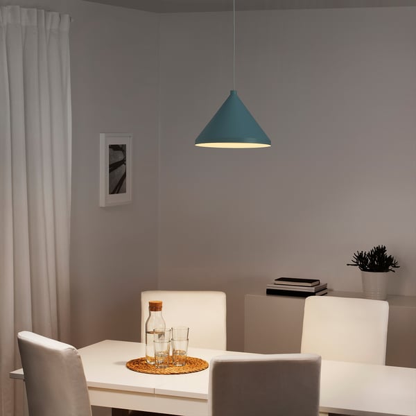 NÄVLINGE Pendant lamp, light blue, 33 cm (13