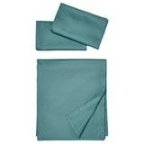 NATTJASMIN Flat sheet and 2 pillowcase, blue-green, 240x260/50x80 cm