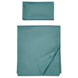 NATTJASMIN Flat sheet and pillowcase, blue-green, 150x260/50x80 cm