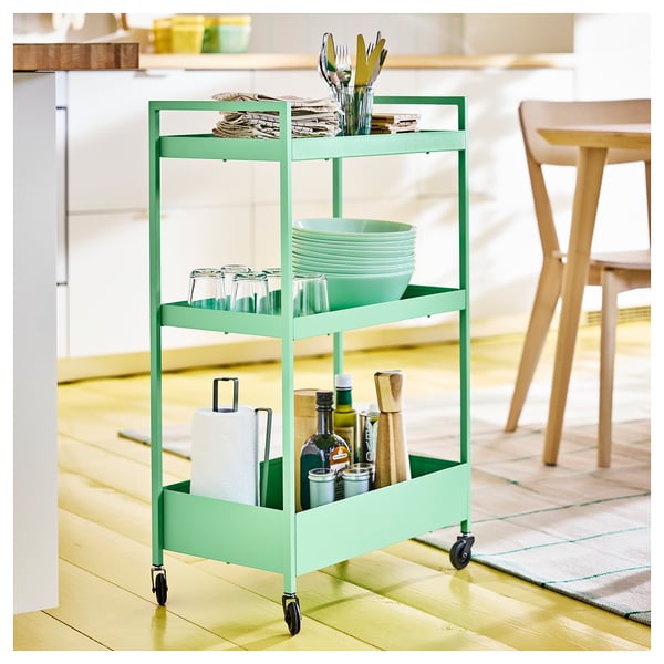 NISSAFORS Trolley, light green, 50.5x30x83 cm