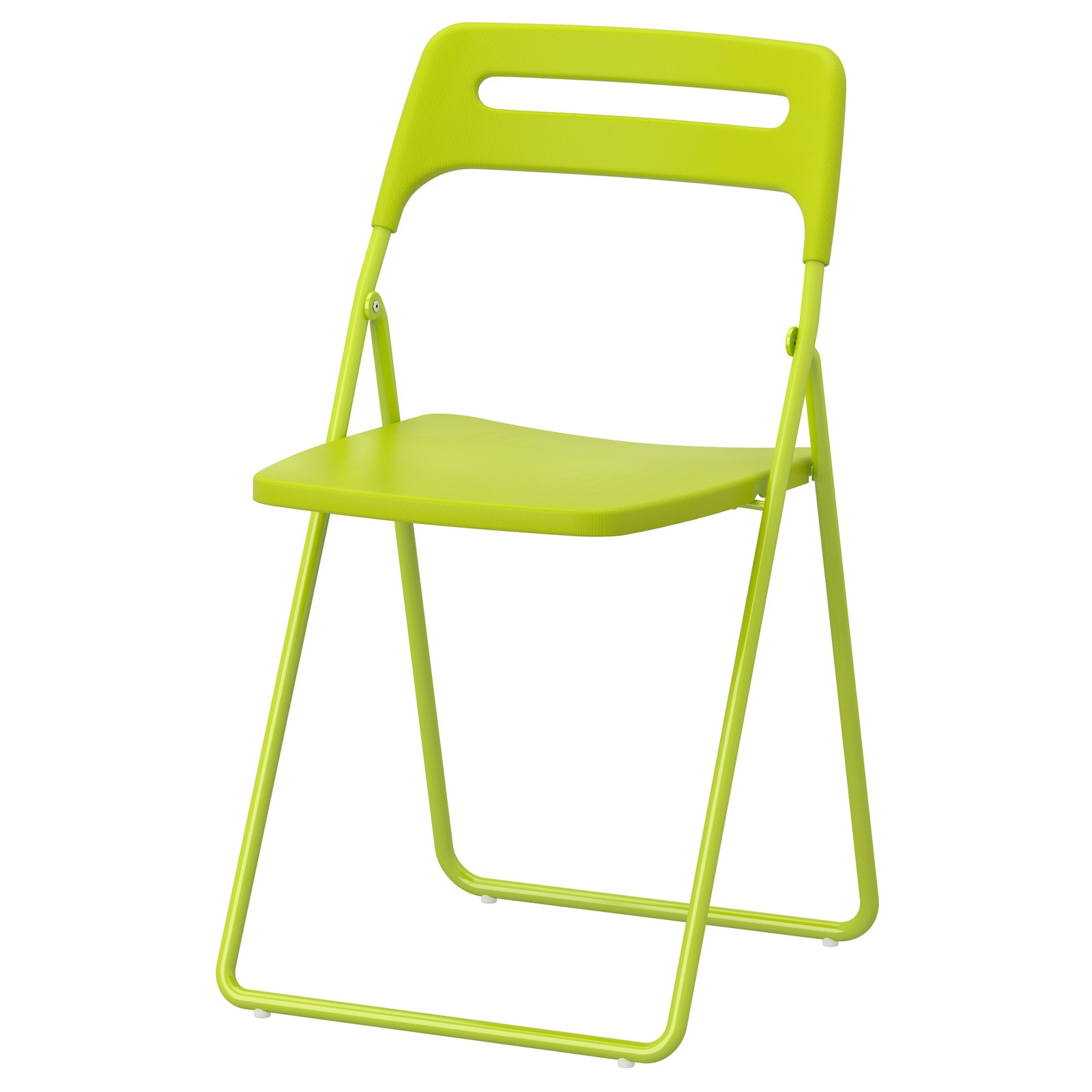 NISSE Folding chair, highgloss white, chromeplated IKEA
