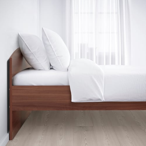 NODELAND bed frame, medium brown/Luröy, 180x200 cm (707/8x783/4") IKEA
