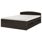 NODELAND Bed frame with 2 storage boxes, black-brown/Luröy, 160x200 cm