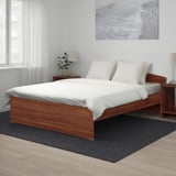 NODELAND Bed frame with headboard, medium brown, 160x200 cm