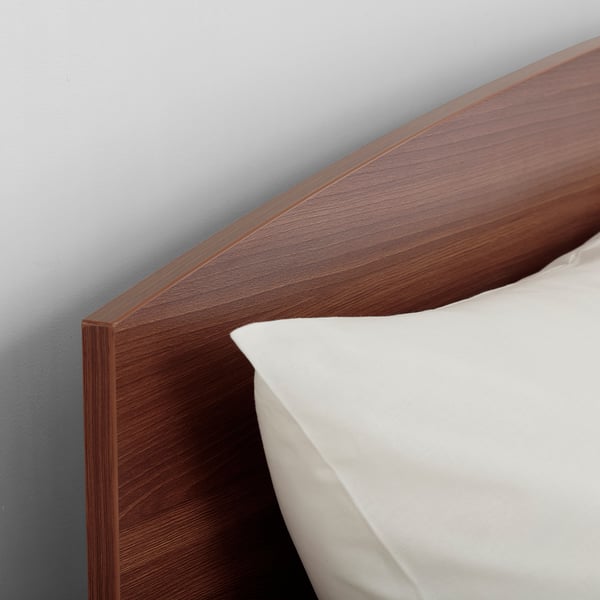 NODELAND Bed frame with headboard, medium brown, 160x200 cm