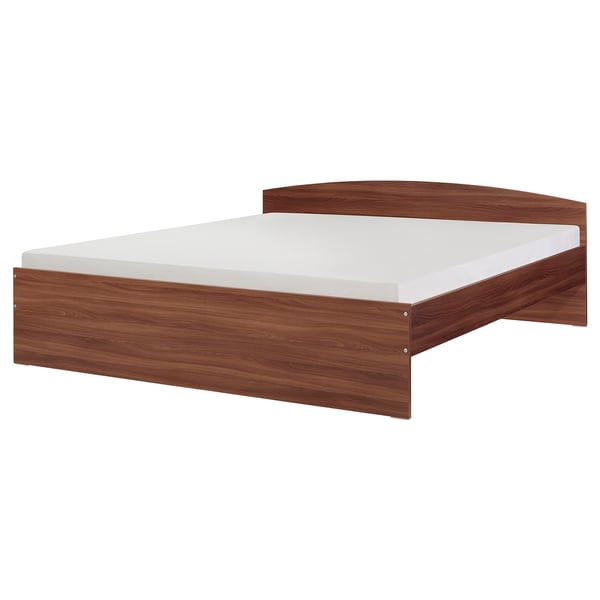 NODELAND Bed frame with headboard, medium brown, 180x200 cm