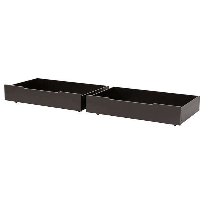 NODELAND bed storage box, blackbrown, 21x61x100 cm (81/4x24x393/8") IKEA