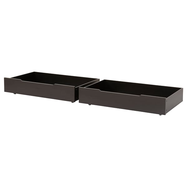 NODELAND Bed storage box, black-brown, 21x61x100 cm