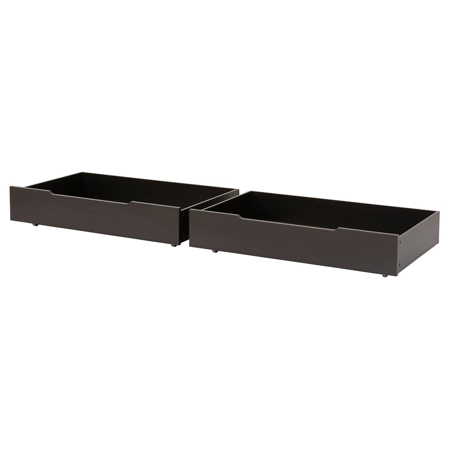 NODELAND bed storage box, blackbrown, 21x61x100 cm (81/4x24x393/8") IKEA