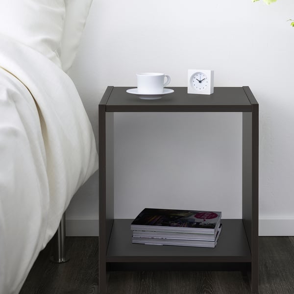 NODELAND Bedside table, black-brown, 37x39 cm