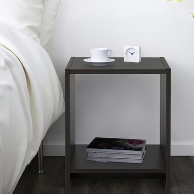 NODELAND Bedside table, black-brown, 37x39 cm