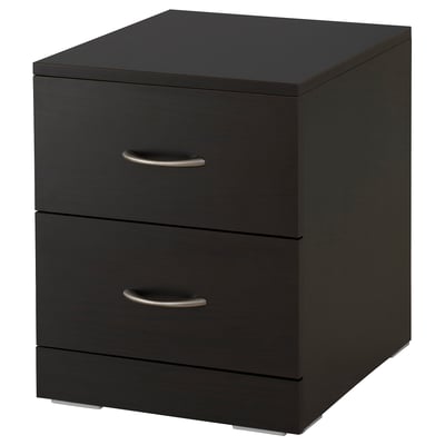 NODELAND Chest of 2 drawers, black-brown, 43x45 cm