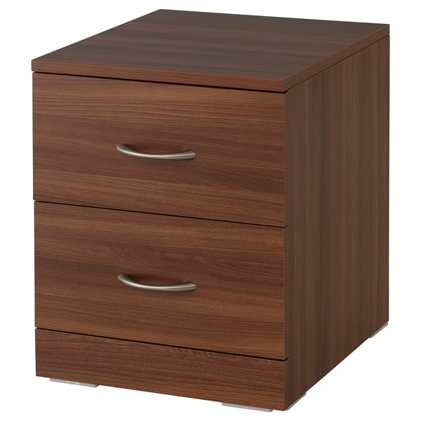NODELAND Chest of 2 drawers, medium brown, 43x45 cm
