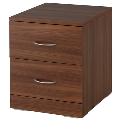 NODELAND Chest of 2 drawers, medium brown, 43x45 cm