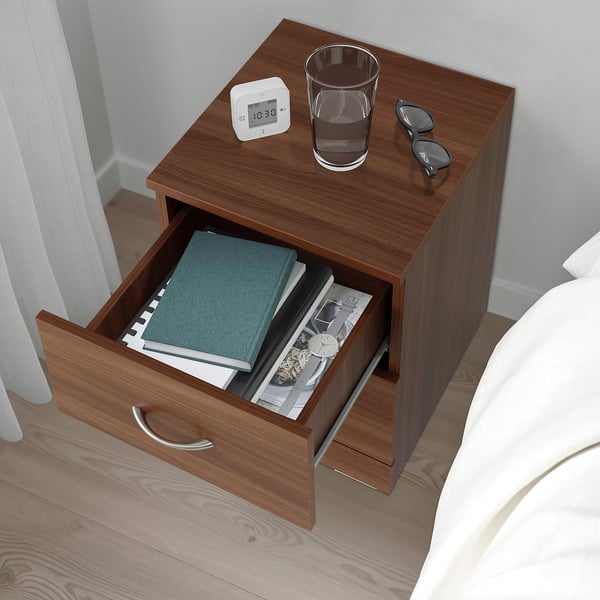 NODELAND Chest of 2 drawers, medium brown, 43x45 cm