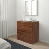 NODELAND Chest of 3 drawers, medium brown, 80x78 cm