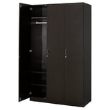 NODELAND Wardrobe with 3 doors, black-brown, 120x52x202 cm