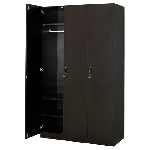 Blacks wardrobe: NODELAND. Sturdy, with adjustable shelves, locks. Melamine finish. Four-door design.