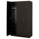 Option: NODELAND Wardrobe with 3 doors, black-brown, 120x52x202 cm