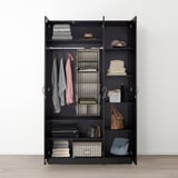 NODELAND Wardrobe with 3 doors, black-brown, 120x52x202 cm