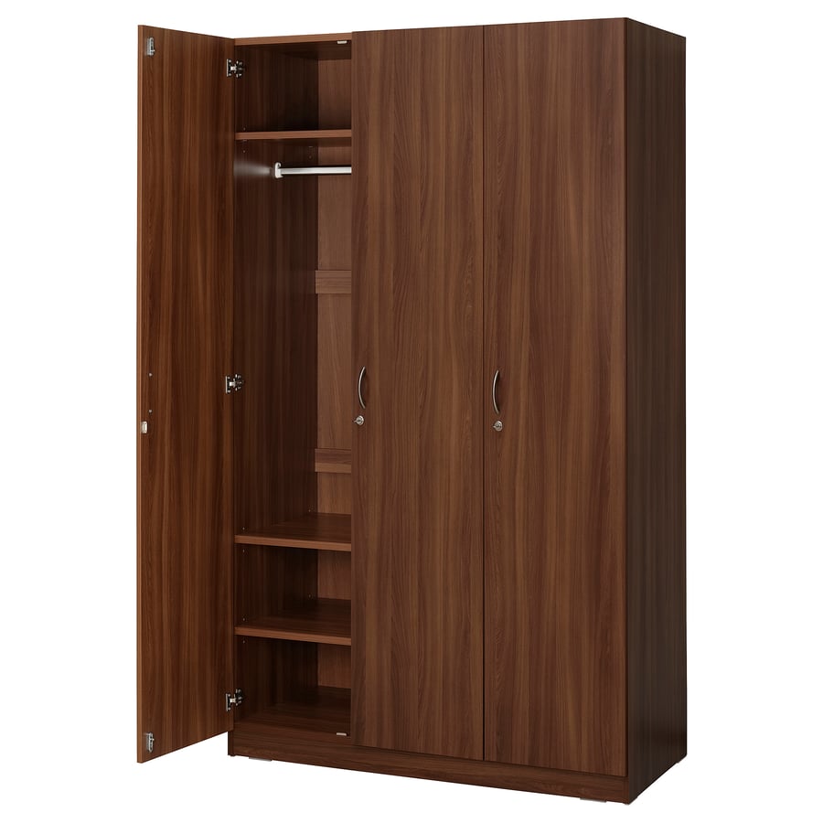 NODELAND wardrobe with 3 doors, medium brown, 120x52x202 cm (471/4x203