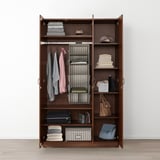 NODELAND Wardrobe with 3 doors, medium brown, 120x52x202 cm